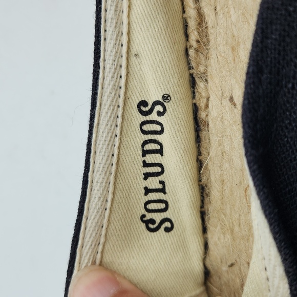 Soludos Palm Tree Embroidered Espadrille Linen Smoking Slippers In Black Size 10 - Picture 11 of 14